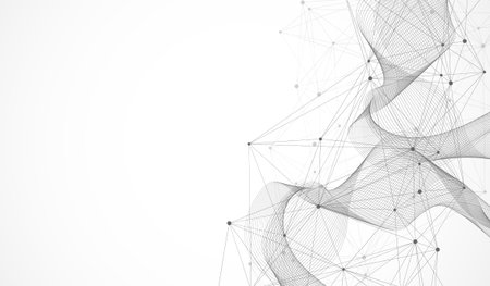 Global network connection concept. Big data visualization. Social network communication in the global computer networks. Internet technology. Business. Science. Vector illustrationのイラスト素材