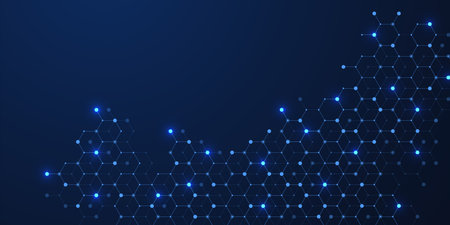 Abstract digital blockchain cube blocks concept. 3D big data cubes quantum computer technology idea. Artificial intelligence data core cubes design elementのイラスト素材