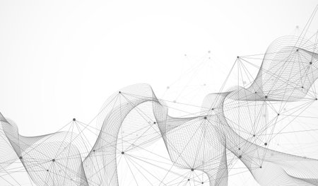 Global network connection concept. Big data visualization. Social network communication in the global computer networks. Internet technology. Business. Science. Vector illustrationのイラスト素材