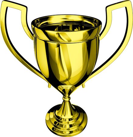 Gold Trophy 3D Renderの写真素材