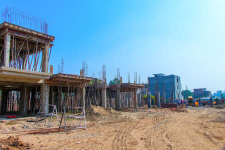 New construction of big building, sonipat, haryana, june 2019のeditorial素材