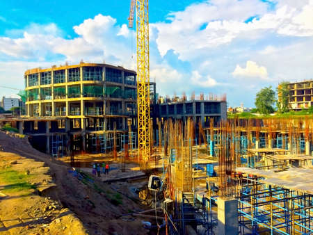 Jaipur, Rajasthan, India,- March 2020 : Abstract view of an new construction of buildings in Jaipurのeditorial素材