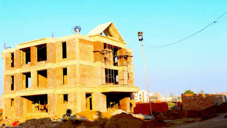 Surat, Gujrat, India,- July 2020 : Abstract View of a new construction of community halls in Suratのeditorial素材