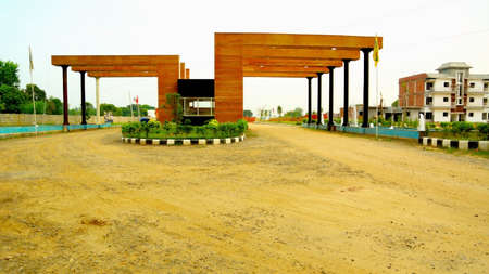 Latur, Maharashtra, India,- March 2020 : Abstract view of a big entrances in a town in Laturのeditorial素材