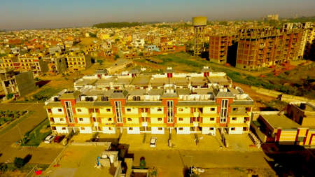 Latur, Maharashtra, India,- March 2020 : Abstract view of a town with house in Laturのeditorial素材