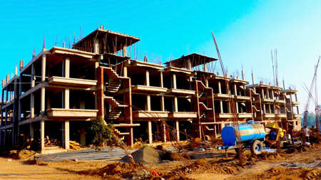 Surat, Gujrat, India,- July 2020 : Day View of a new construction of buildings in Suratのeditorial素材