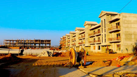 Kota, Rajasthan, India,- March 2020 : Labour is working on a new construction of buildings in Kotaのeditorial素材