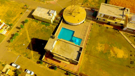 Pune, Maharashtra, India,- March 2020 : Different views of a small swimming pool in Puneのeditorial素材