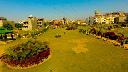 Latur, Maharashtra, India,- june 2020 : Abstract view of a green parks during summer in Laturのeditorial素材