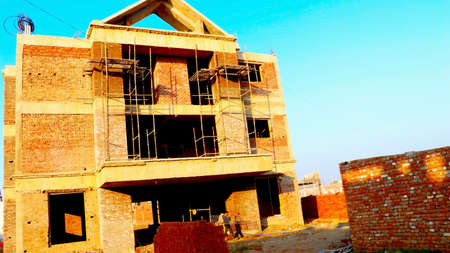 Surat, Gujrat, India,- July 2020 : Abstract View of a new construction of community halls in Suratのeditorial素材