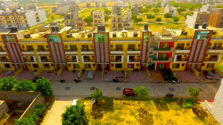 Latur, Maharashtra, India,- March 2020 : Abstract view of a town with house in Laturのeditorial素材