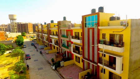 Latur, Maharashtra, India,- March 2020 : Abstract view of a town with house in Laturのeditorial素材