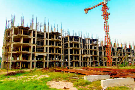 surat, Gujrat, India,- june 2019 : view of an new construction of big buildings in surat