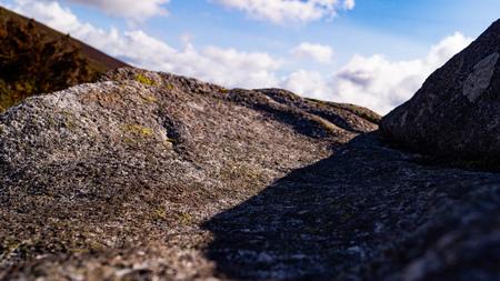 close up rock view on top of the wicklow mountainsの写真素材