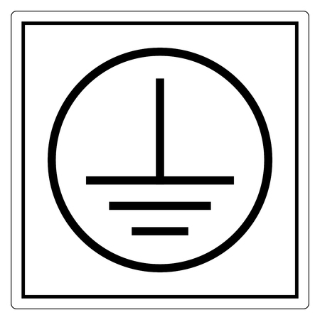 Protective Earth Ground Symbol Sign, Vector Illustration, Isolate On White Background Label. EPS10のイラスト素材
