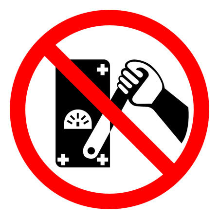 Do Not Touch Men Working Symbol Sign, Vector Illustration, Isolated On White Background,Icon .EPS10のイラスト素材