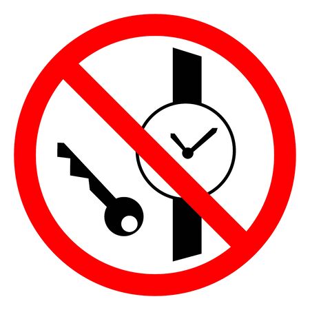 No Metallic Articles Or Watches Symbol Sign, Vector Illustration, Isolate On White Background Label .EPS10のイラスト素材