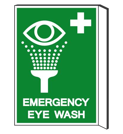 Emergency Eye Wash Symbol Sign, Vector Illustration, Isolate On White Background Label. EPS10のイラスト素材