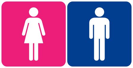 Toilet Male and Female Symbol Sign, Vector Illustration, Isolate On White Background Label. EPS10のイラスト素材