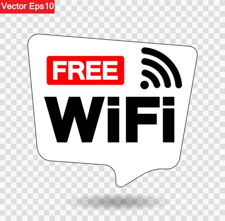 Free WiFi Symbol Sign, Vector Illustration, solated On Transparent Background Symbol, Vector Illustration .EPS10のイラスト素材