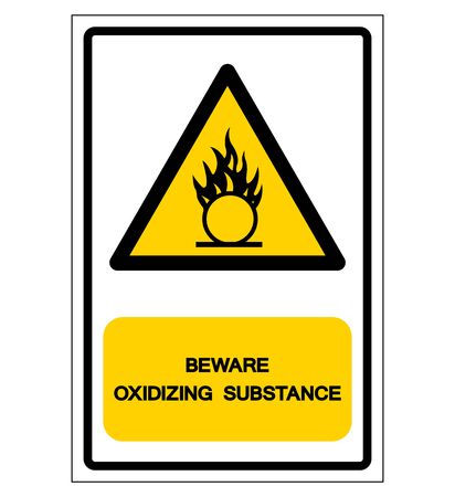 Beware Oxidizing Substance Symbol, Vector Illustration, Isolate On White Background Labelのイラスト素材