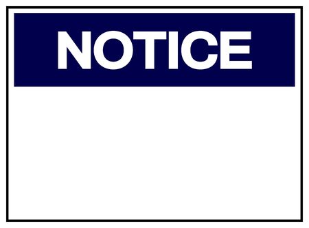 Notice Tag Template Label Symbol Sign, Vector Illustration, Isolate On White Background. EPS10のイラスト素材