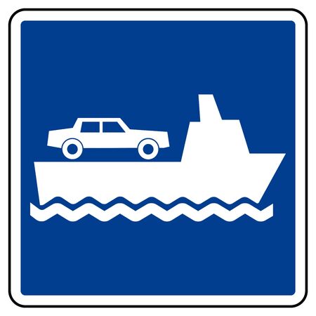Car Ferry Symbol Sign, Vector Illustration, Isolate On White Background Label. EPS10のイラスト素材