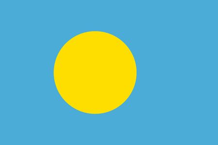 The Original Flag Of Palau,Vector Illustration The Color Of The Original,  Official Colors and Proportion Correctly, Isolate White Background Label .のイラスト素材