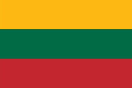 The Original Flag of Lithuania,Vector Illustration The color of the original, Official colors and proportion correctly, Isolate white background Icon .のイラスト素材