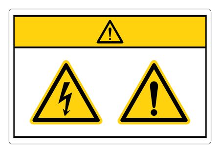 Caution Electric Shock Hazard Symbol Sign, Vector Illustration, Isolate On White Background Label.のイラスト素材
