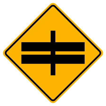 Highway Intersection Ahead Traffic Road Sign,Vector Illustration, Isolate On White Background Label.のイラスト素材