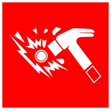 Break Glass Symbol Sign, Vector Illustration, Isolate On White Background Label. EPS10 のイラスト素材