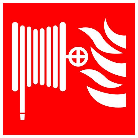 Fire Hose Reel Symbol Sign, Vector Illustration, Isolate On White Background Label. EPS10のイラスト素材