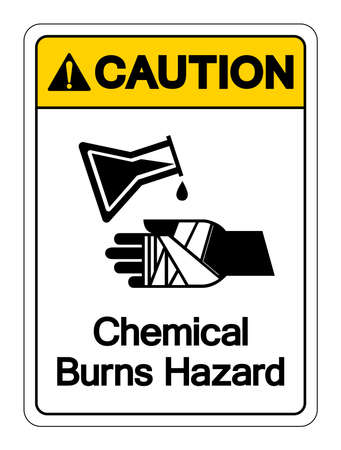 Caution Chemical Burns Hazard Symbol Sign ,Vector Illustration, Isolate On White Background Labelのイラスト素材