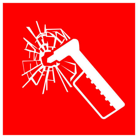 Emergency Hammer Symbol Sign, Vector Illustration, Isolate On White Background Label. EPS10のイラスト素材