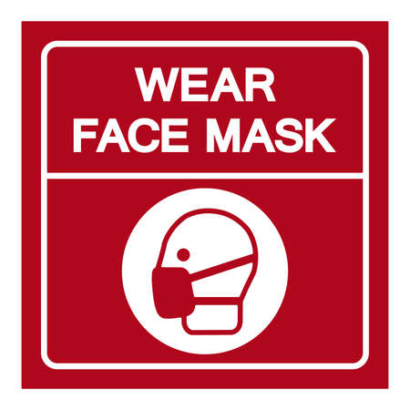 Wear Face Mask Symbol Sign, Vector Illustration, Isolate On White Background Label. EPS10のイラスト素材