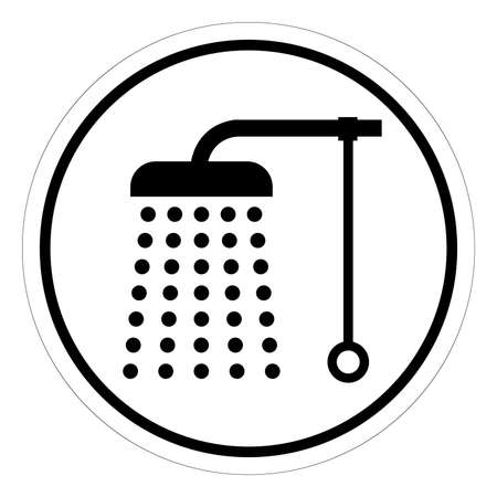 Bathroom Shower Symbol Sign,Vector Illustration, Isolated On White Background Label. EPS10のイラスト素材