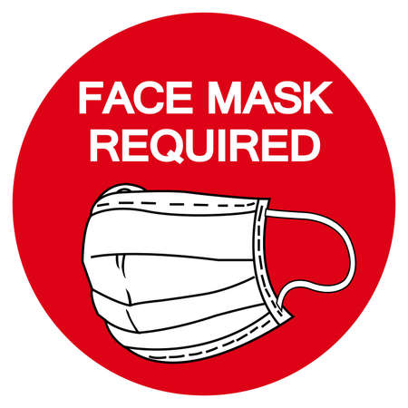 Wear Face Mask Symbol Sign, Vector Illustration, Isolate On White Background Label. EPS10のイラスト素材
