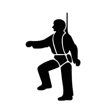 Safety Harness Black Icon,Vector Illustration, Isolated On White Background Label. EPS10のイラスト素材