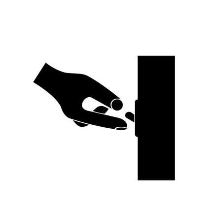 Switch ON Black Icon,Vector Illustration, Isolated On White Background Label. EPS10のイラスト素材