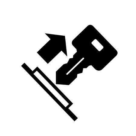 Pull Key Black Icon,Vector Illustration, Isolated On White Background Label.のイラスト素材