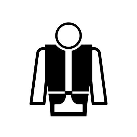 Life Jacket Black Icon, Vector Illustration, Isolated On White Background Label.のイラスト素材
