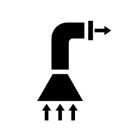 Air Extraction Black Icon, Vector Illustration, Isolate On White Background Label.のイラスト素材
