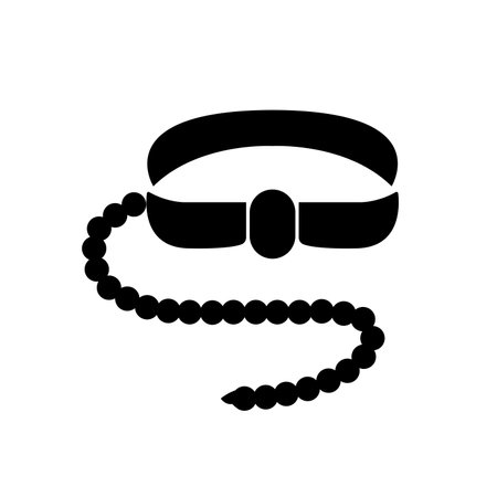 Safety Harness and Lifeline Black Icon, Vector Illustration, Isolate On White Background Label.のイラスト素材