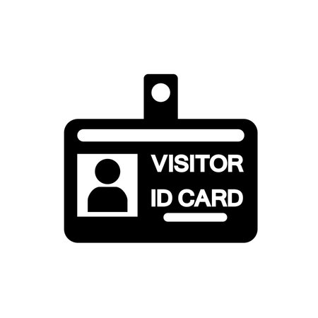 Visitor ID Card Black Icon, Vector Illustration, Isolate On White Background Label.のイラスト素材