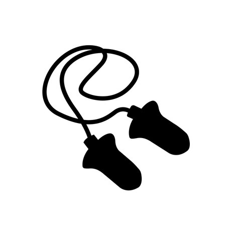 Earplugs Black Icon, Vector Illustration, Isolate On White Background Label.のイラスト素材