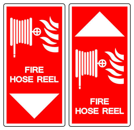 Fire Hose Reel Symbol Sign, Vector Illustration, Isolate On White Background Label. EPS10のイラスト素材