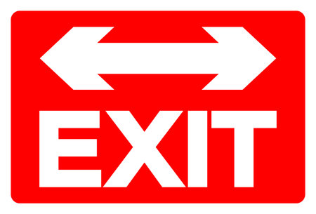Exit Symbol Sign, Vector Illustration, Isolate On White Background Label.のイラスト素材