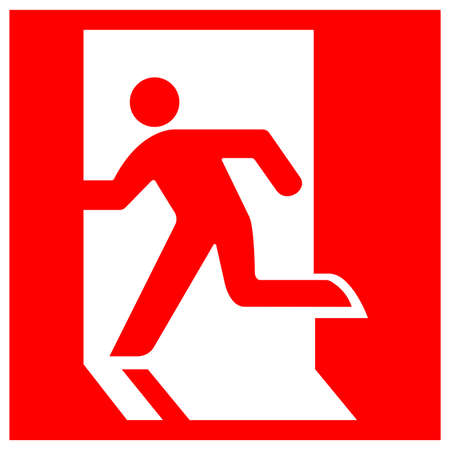 Emergency Exit Symbol Sign, Vector Illustration, Isolate On White Background Label. EPS10のイラスト素材