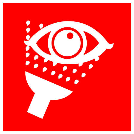 Emergency Eye Wash Symbol Sign, Vector Illustration, Isolate On White Background Label.のイラスト素材